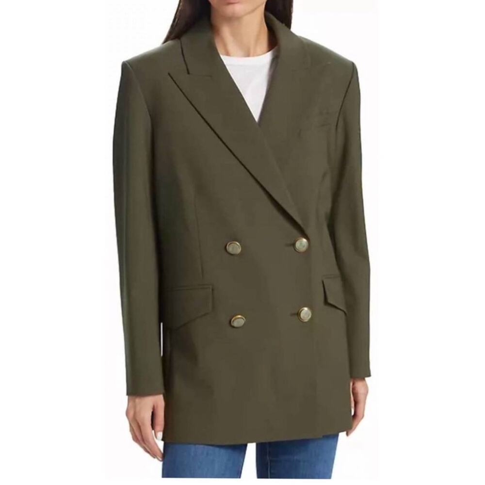 Veronica Beard Dickey Hutchinson Blazer Jacket Loden Green Size XL Wool Coat - Picture 11 of 12
